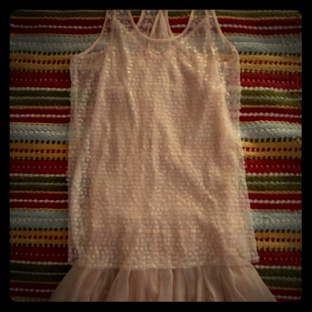Free People NWOT intimate glittery dress in peach